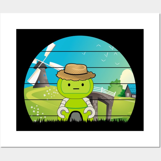 Robot Farmer Wall Art by Fusti